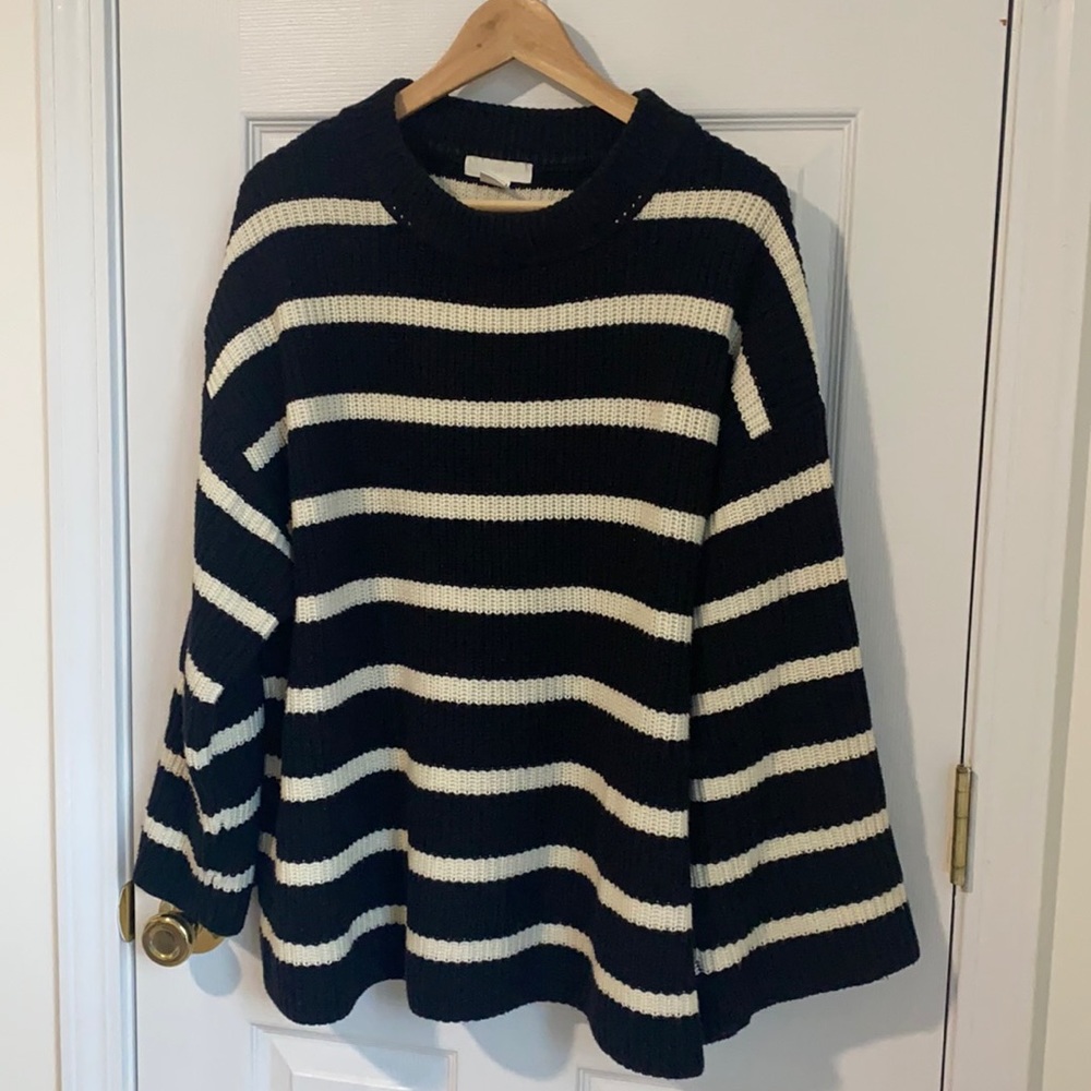 Oversized stripe knit sweater
